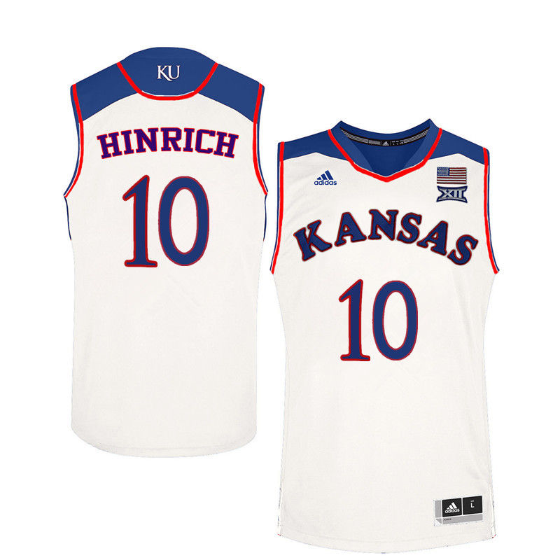 Men Kansas Jayhawks #10 Kirk Hinrich College Basketball Jerseys-White
